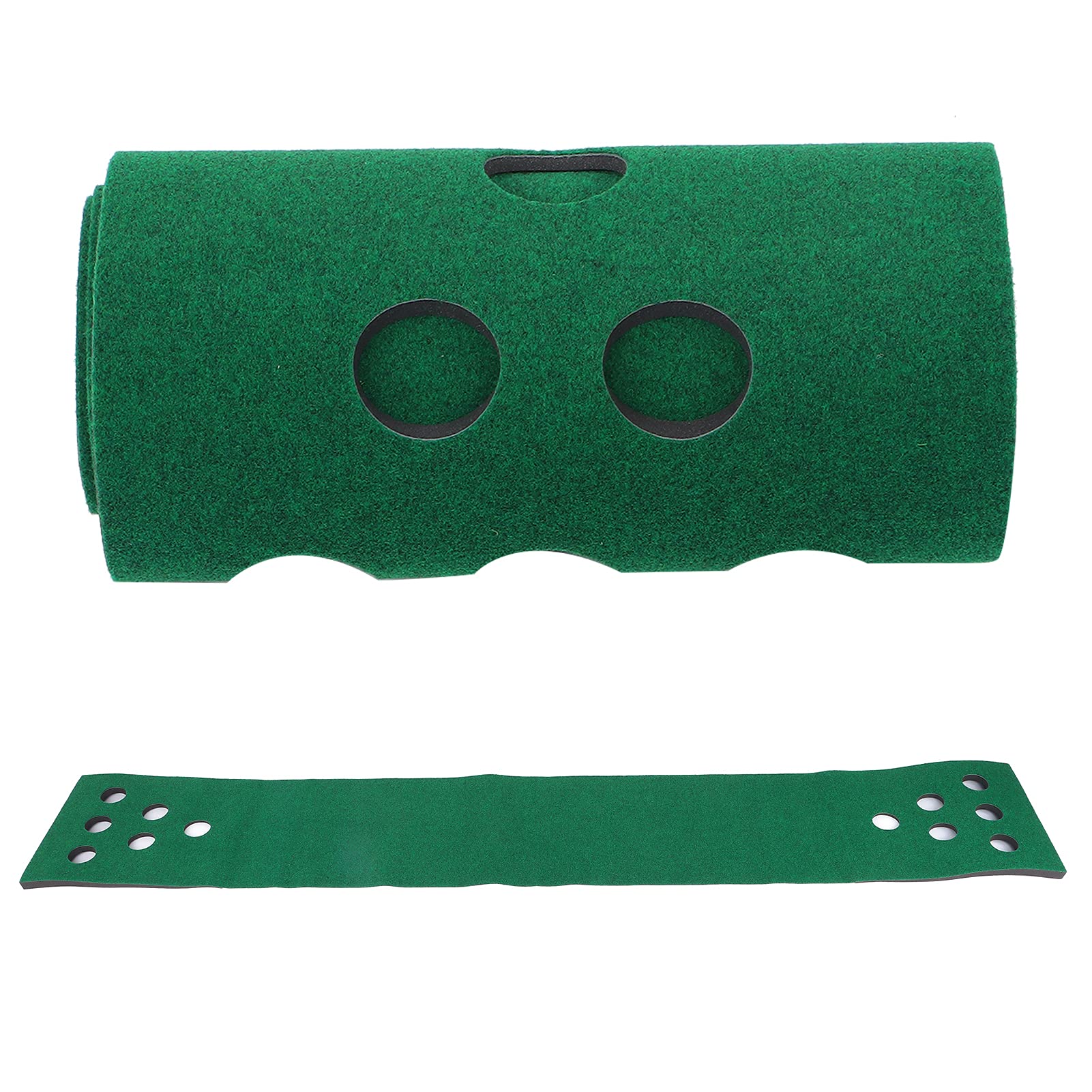 RiToEasysports Tapete para Putting de, Tapete Verde Portátil de Primera Calidad para Juegos en Interiores y Exteriores con 12 Agujeros para Putting, 2 Bolas y 1 Putter