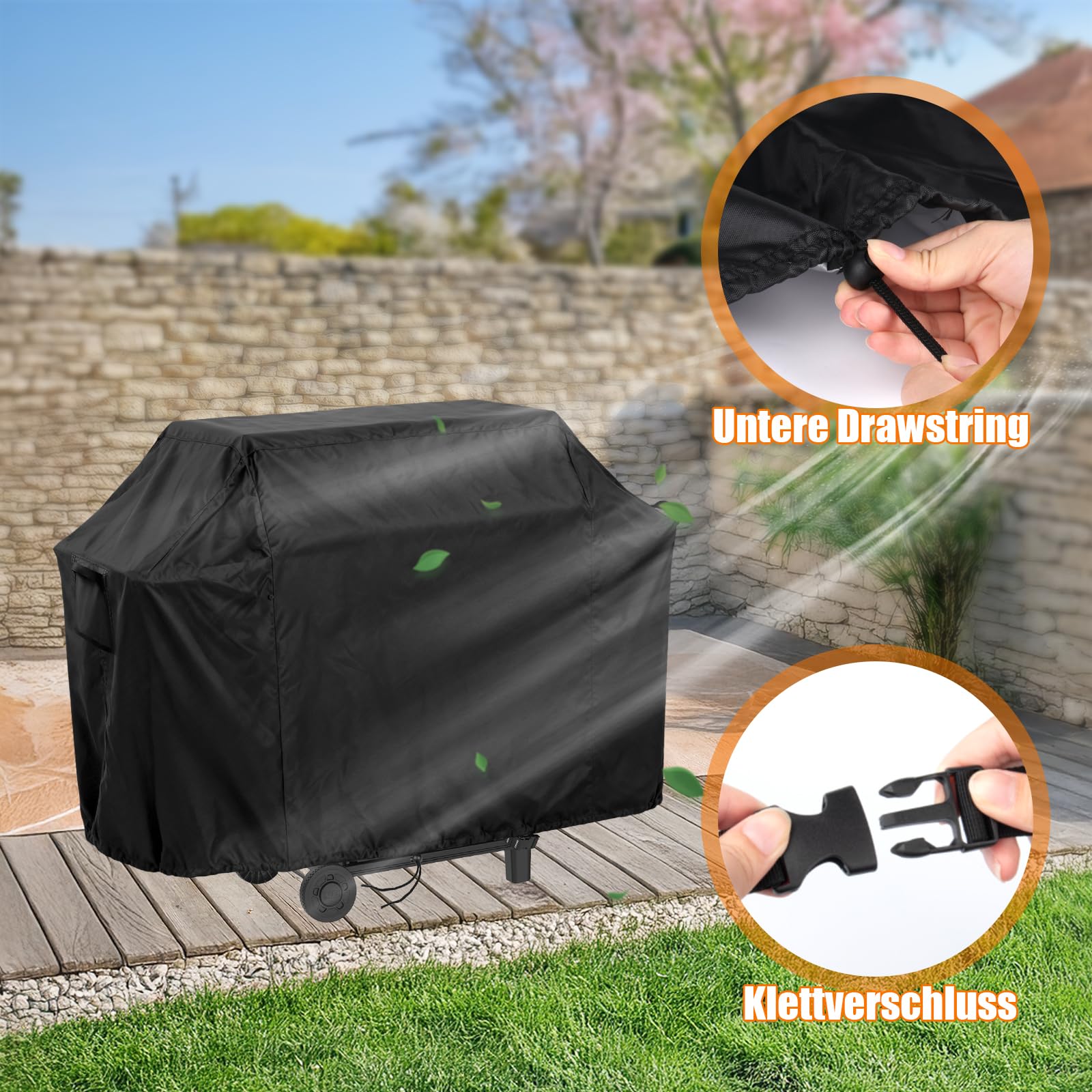 Grillabdeckung, 420D Oxford-Gewebe Wasserdicht Grill Abdeckung für Weber Spirit E-410 Gasgrill, Gasgrill Grillabdeckung - (165x70x120cm)