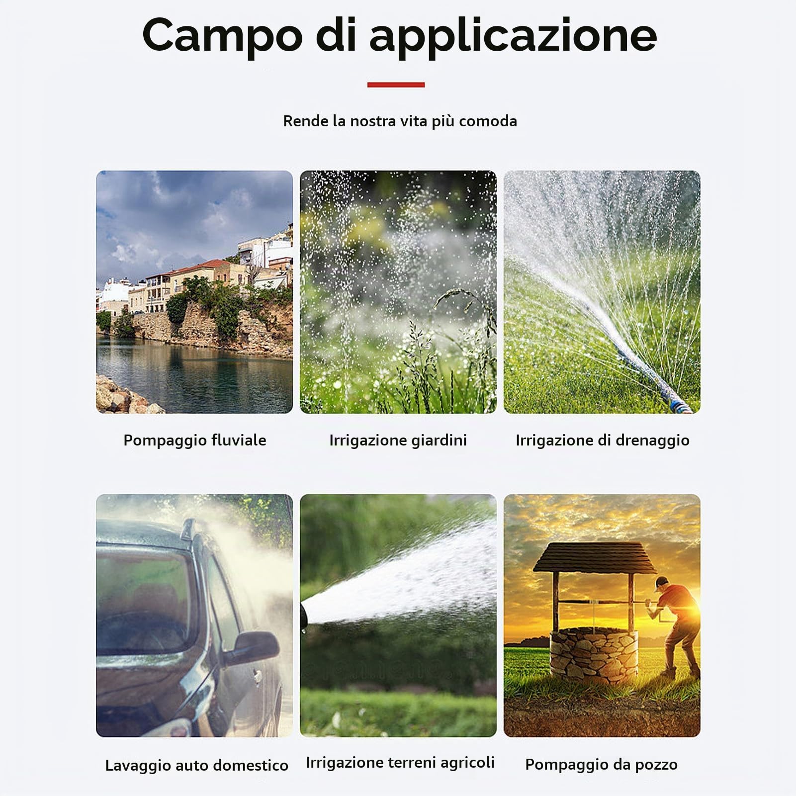 Elettropompa Acqua Trasferimento, Pompa Solare Acqua 12v 24v, Pompa Autoadescante 35 L/min 25 M, Elettropompa Solare Silenziosa per Irrigazione Pozzi Poco Profondi Trasferimento