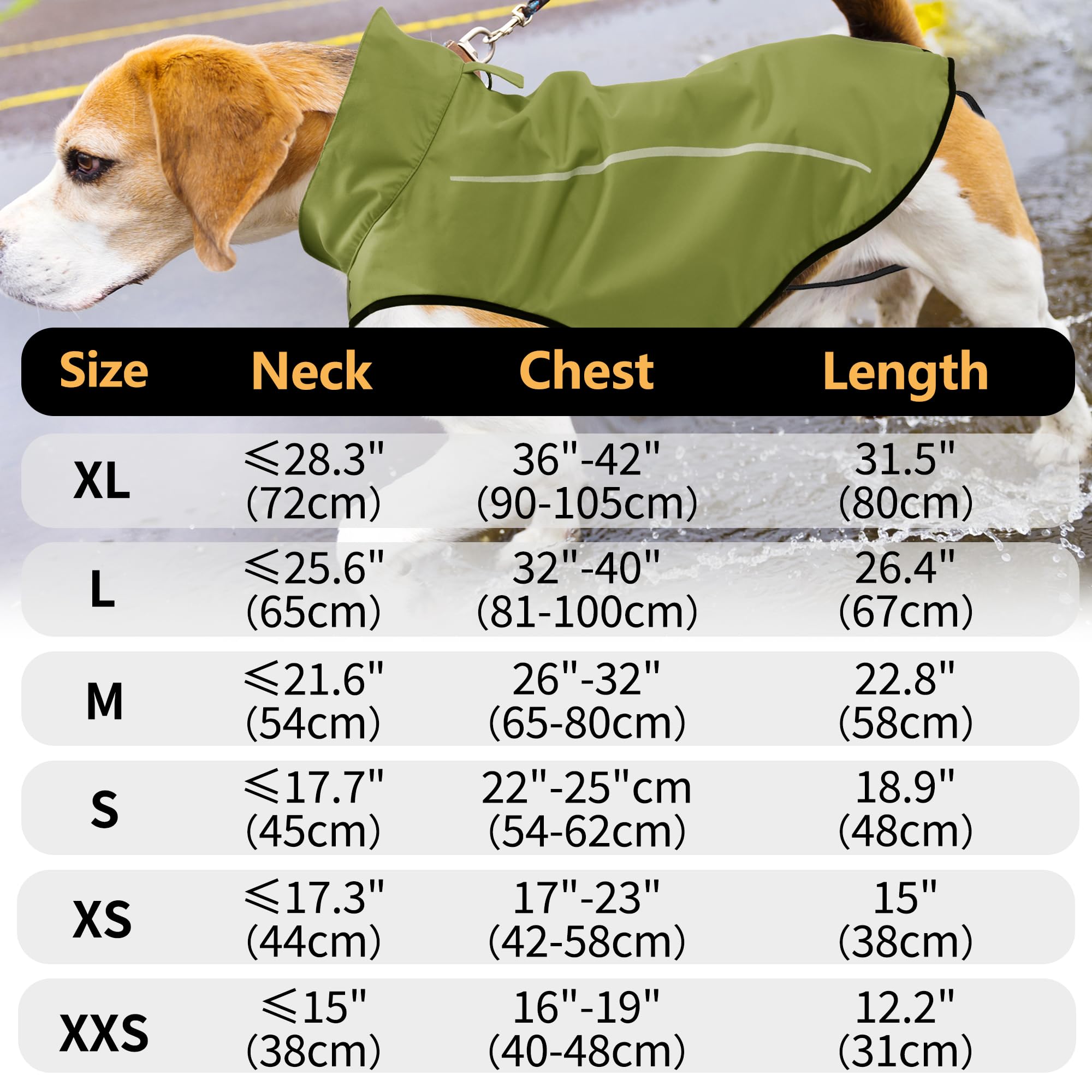 Mile High Life | Imperméable pour Chien | Vêtements Ajustables imperméables pour Animaux de Compagnie | Veste de Pluie légère avec Bande réfléchissante (Jaune Tilleul, S)