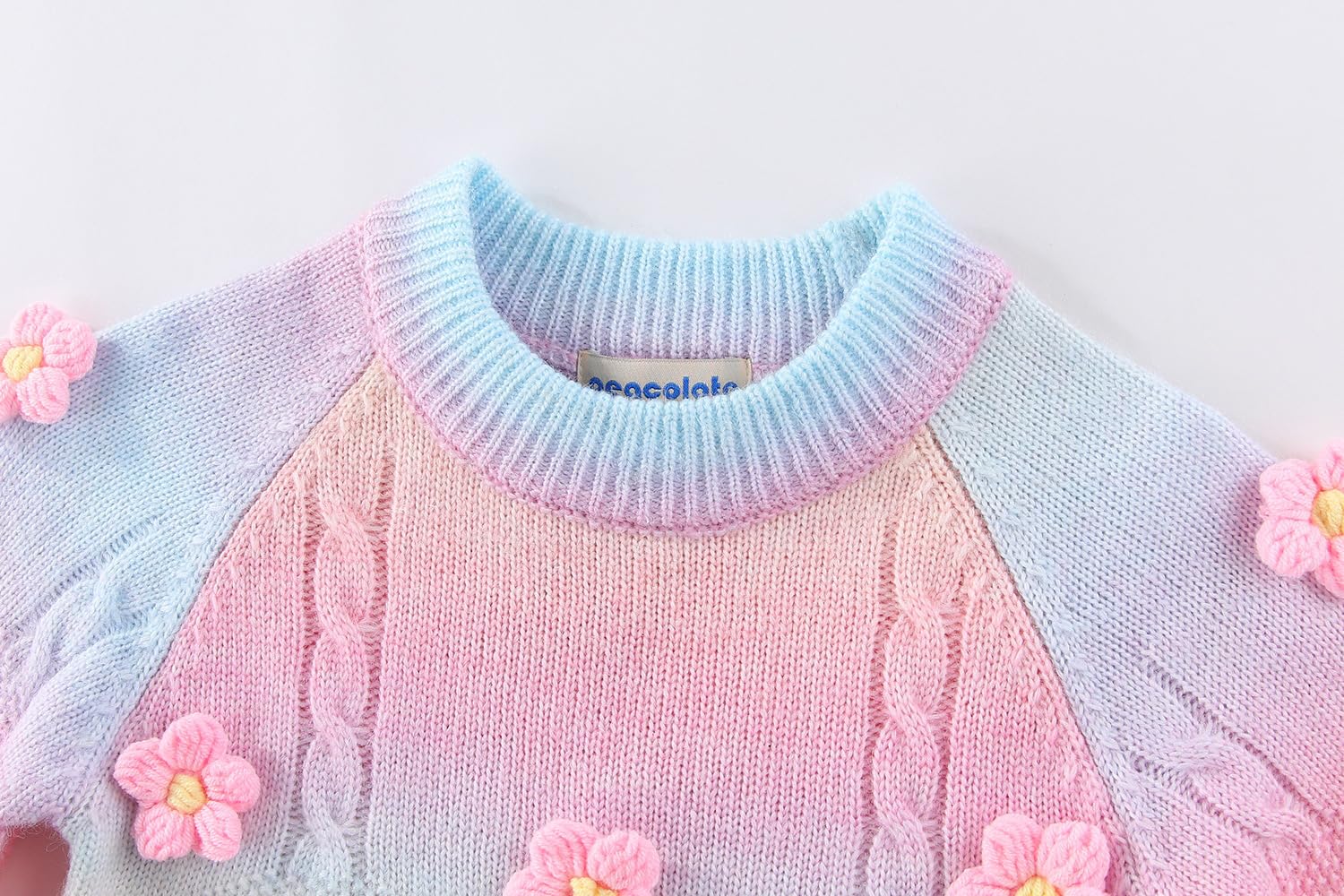 Peacolate 3-7T Frühling Herbst kleine Mädchen 2pcs Kleidung Set Strickpullover und bestickte Jean... Ansicht 8