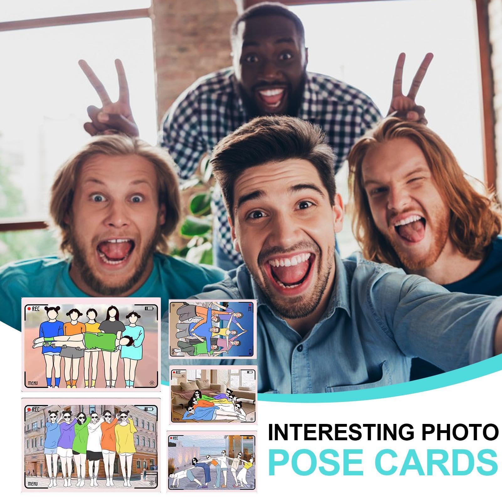 Cartes de Pose de Photographie de Portrait | Cartes Amusantes pour Photographie de Portrait | Cartes de Photographie de Portrait, Accessoire de Photographie Multi-Personnes pour Les Voyages en