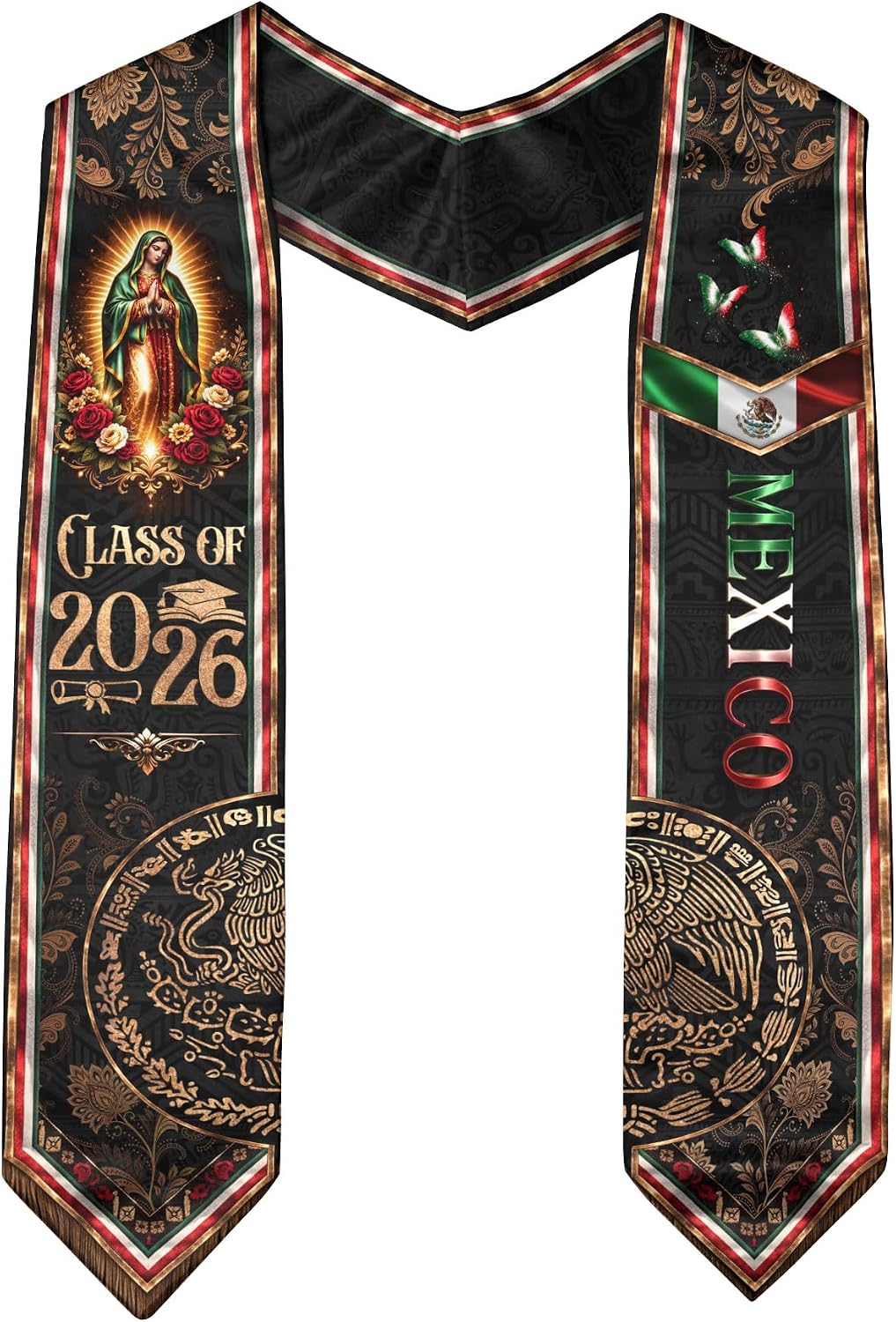 Class Of 2026, Mexican American Stole, Mexican Graduation Sash, Graduation Stole Mexico