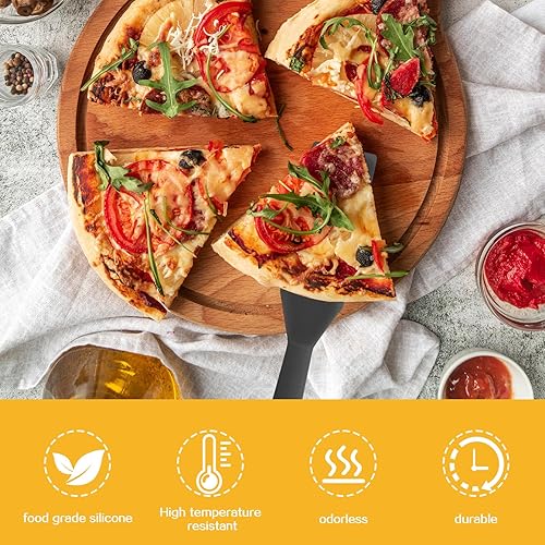 Miniatura 5 de Paquete de 2 espátulas delgadas para huevo, espátula de tortilla pequeña, de silicona, resistente al calor, antiadherente, espátula larga para