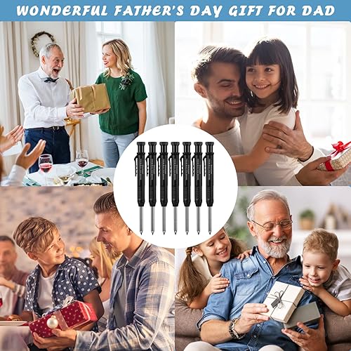 Miniatura 6 de Colarr 10 lápices de carpintero mecánico con 60 recambios de agujeros profundos marcadores mecánicos con sacapuntas negro sólido para carpintería