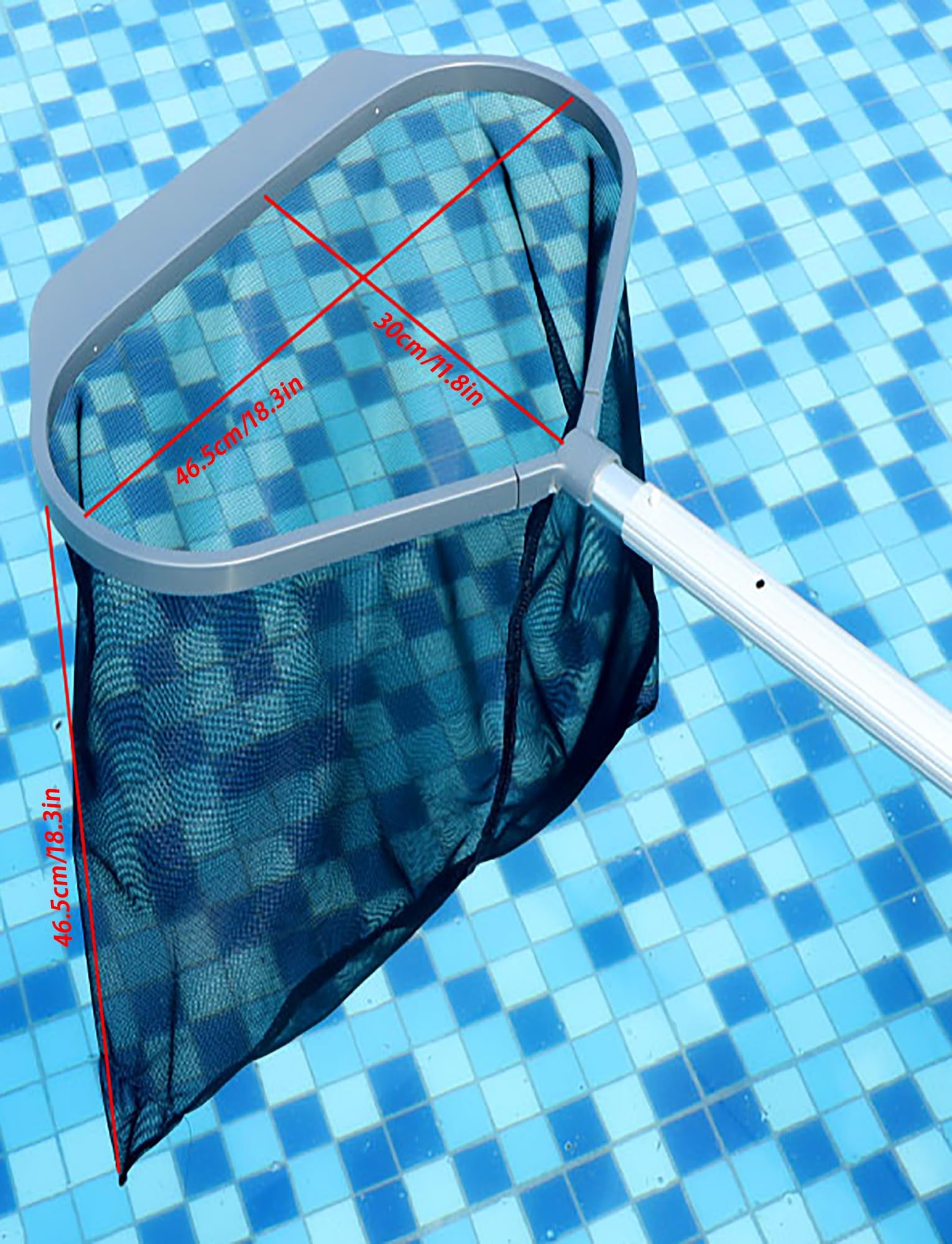 Questo retino per Piscina Resistente, retino per la Pulizia delle Foglie della Piscina, retino a rastrello per Foglie della Piscina con Maglia fine Adatto a Tutti i Pali Standard (300 cm/118