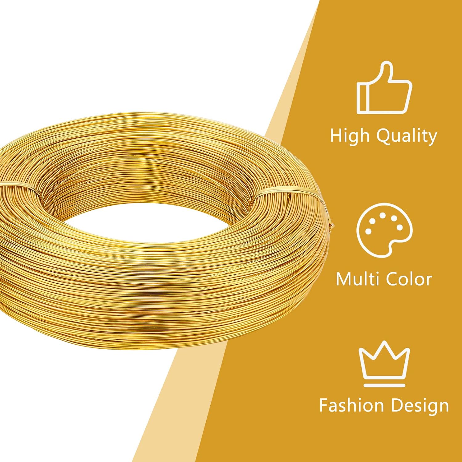 BENECREAT 984 Feet Gold Craft Wire - 20 Gauge Aluminum Wire for Beading, Jewelry Making & Art & Craft Projects