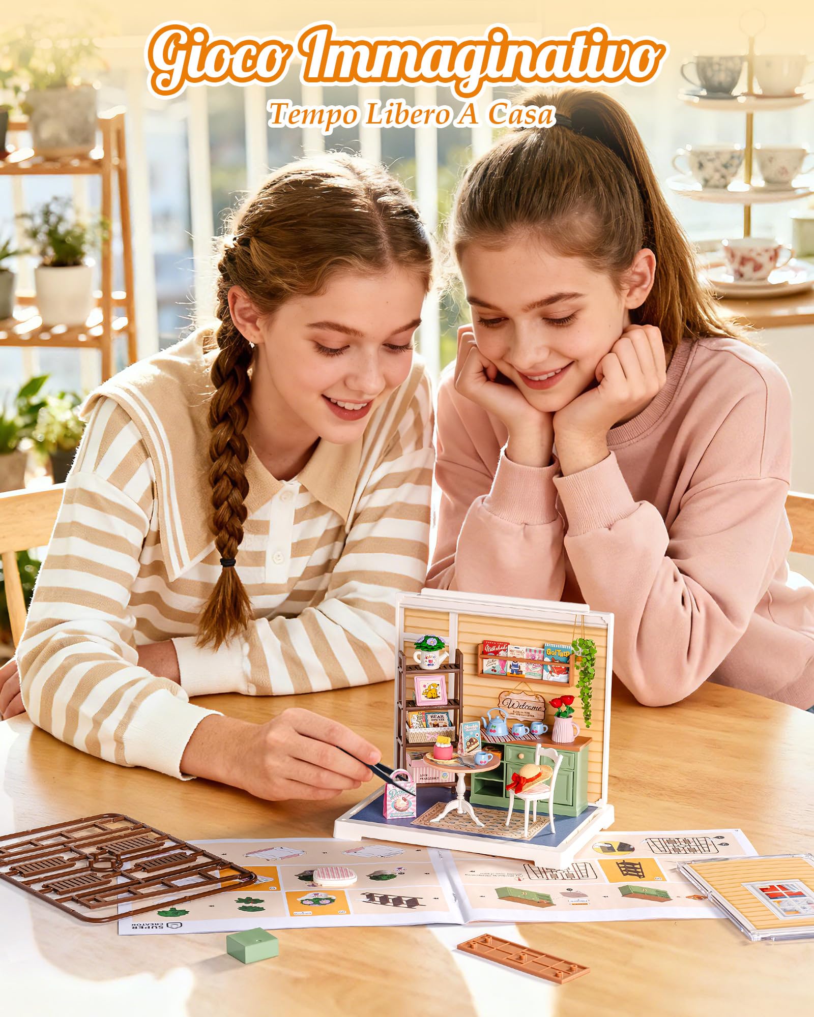 Rolife Super Creator Casa in Miniatura da Costruire Modellismo Miniatura Fai da te Kit di Costruzione di Mini Casa Scatola Espositiva Impilabile Senza Colla (Sunshine Sip Porch)