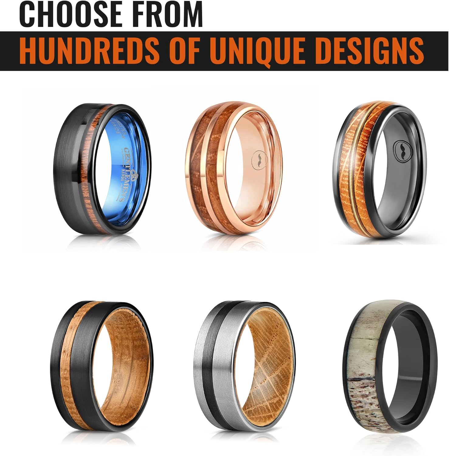 Gentlemen's Bands Men's Tungsten Wedding Band - Black Collection | Premium Tungsten Wedding Ring for Men 8mm | Includes Silicone Band, Leather Pouch & Luxury Walnut Box - Image 7