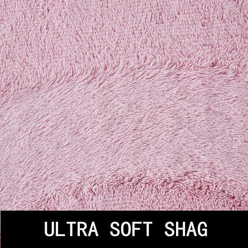 Miniatura 7 de Alfombras de 5 x 7 pies, de color rosa, mullidas, peludas y afelpadas para dormitorio, sala de estar, habitación de adolescentes, habitación de bebé