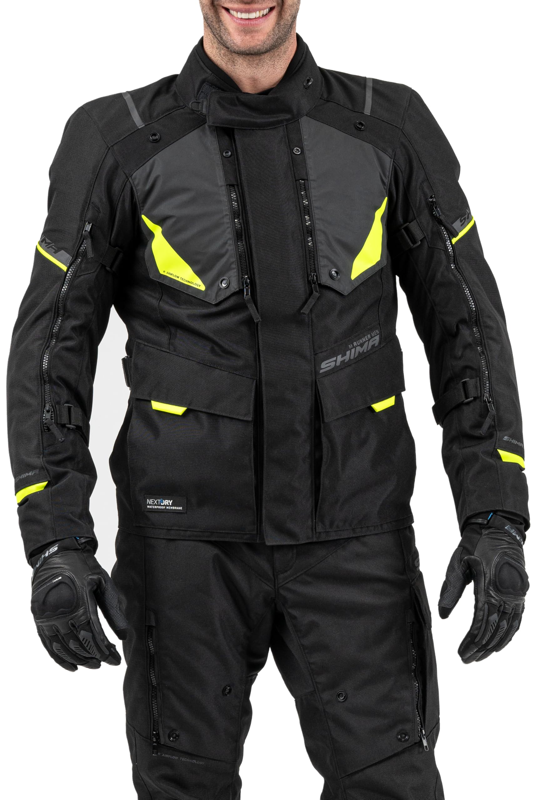 SHIMA Runner Tuta Giacca Pantalon Moto Uomo 4 Stagioni AIRFORCE Paraschiena Protezioni Invernale Leggero