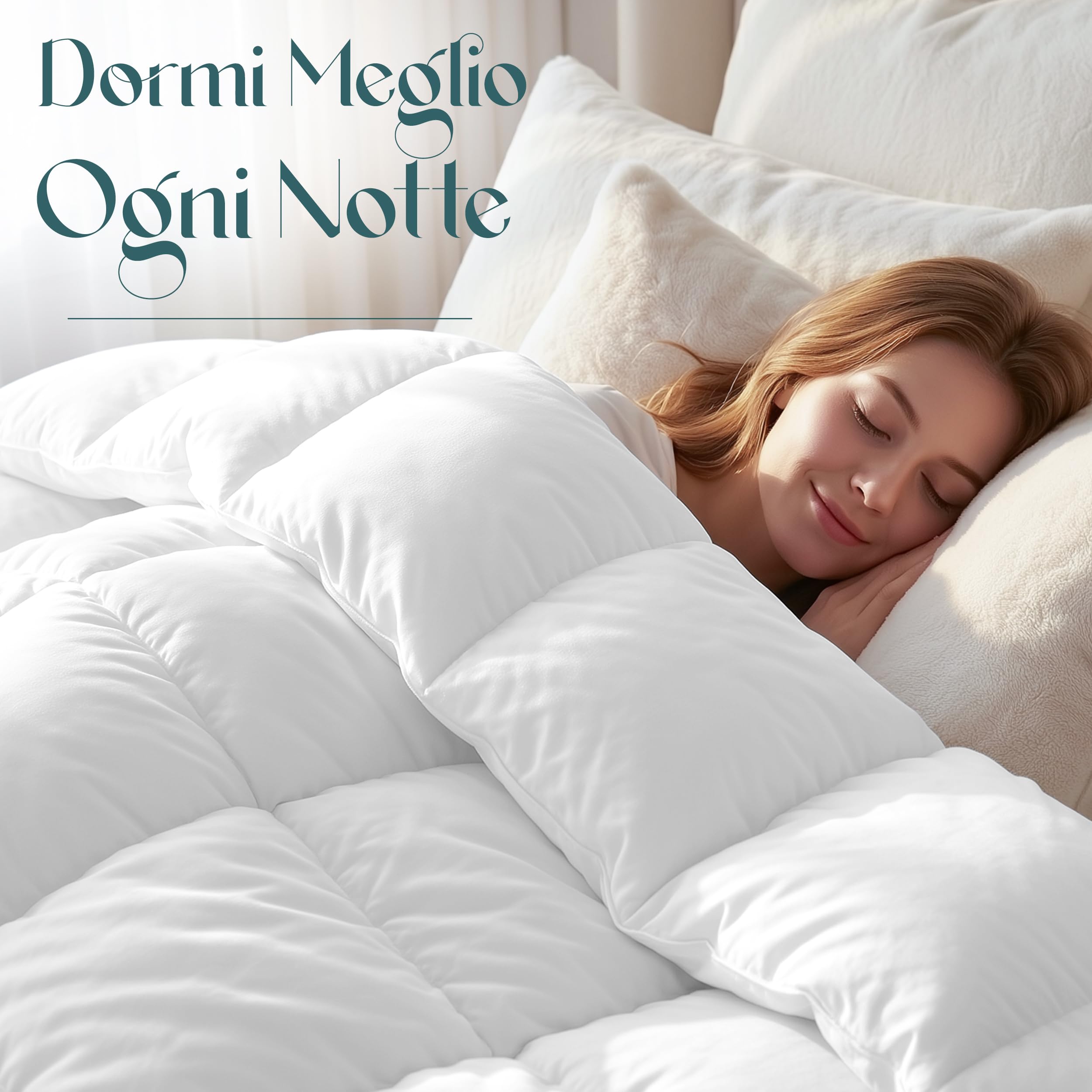 Utopia Bedding Piumone 220x240 cm, Piumino matrimoniale, Trapunta 100% Microfibra, Piumino Caldo (Bianco)