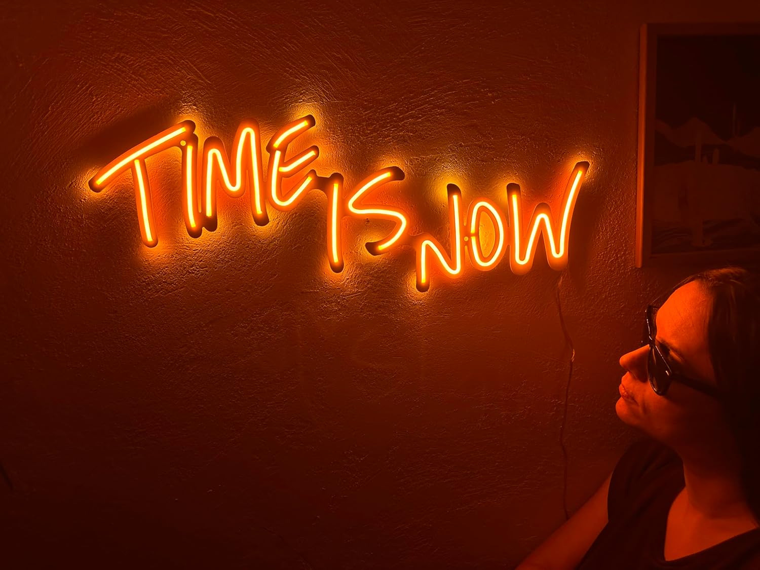 Time Is Now Neon Metal Wall Art, Led Sign, Neon Sign, Neon Light, Neon Decor, Neon Wall Art, Living Room Light, Quote Neon Sign, Motivate Signs (Without Remote Control)