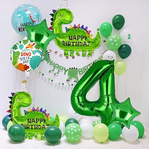 Miniatura 6 de 7 globos de dinosaurio, cumpleaños de dinosaurio, globos de aluminio de Mylar para fiesta, suministros de fiesta de dinosaurio, decoraciones de