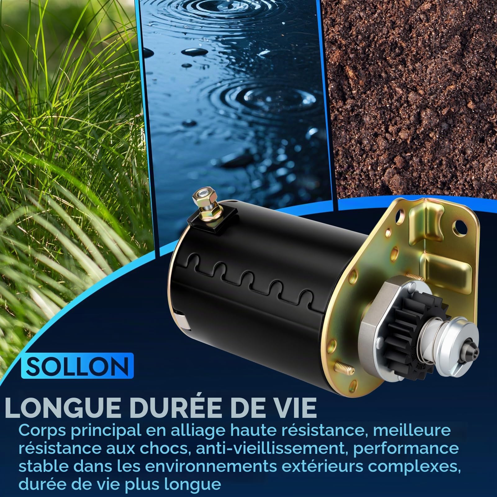 Démarreur Tracteur Tondeuse 16 Dents Pour B&S 28M 707 286707 28B707 28D707 28C707 287707 289707 283707 288707