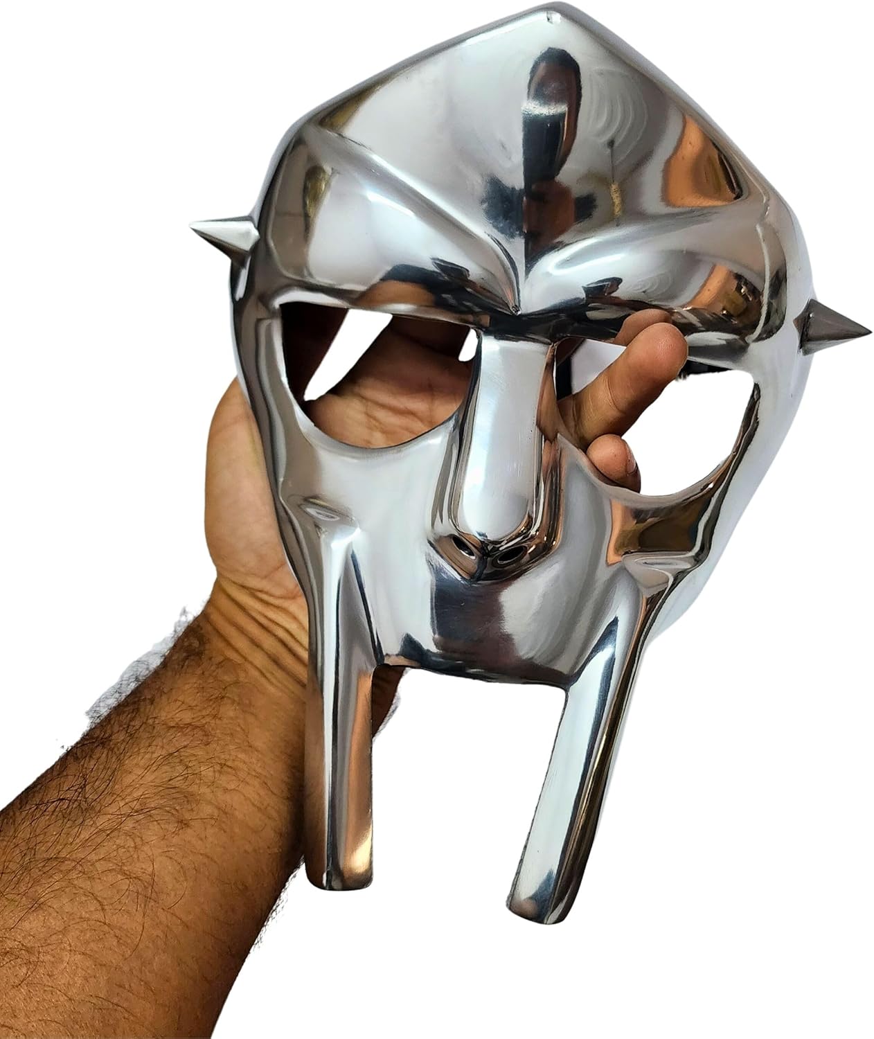 Medieval Mf Doom Gladiator Mask Mad-Villain Golden Finish Brass Face Armou - Image 4