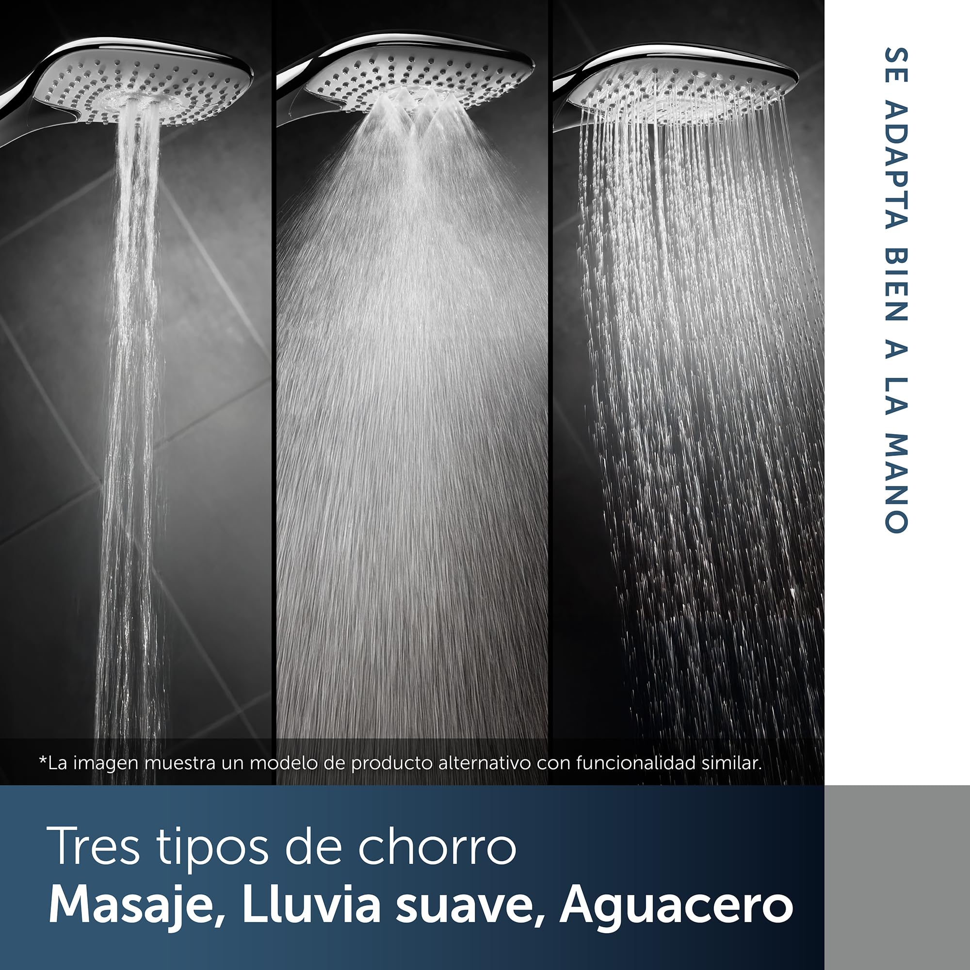 Ideal Standard – Ducha de mano Idealrain Evo Diamond, cabezal de ducha ahorrador de agua con 3 modos de chorro (lluvia suave, masaje, lluvia suave), Ø 11,5 cm, cromo