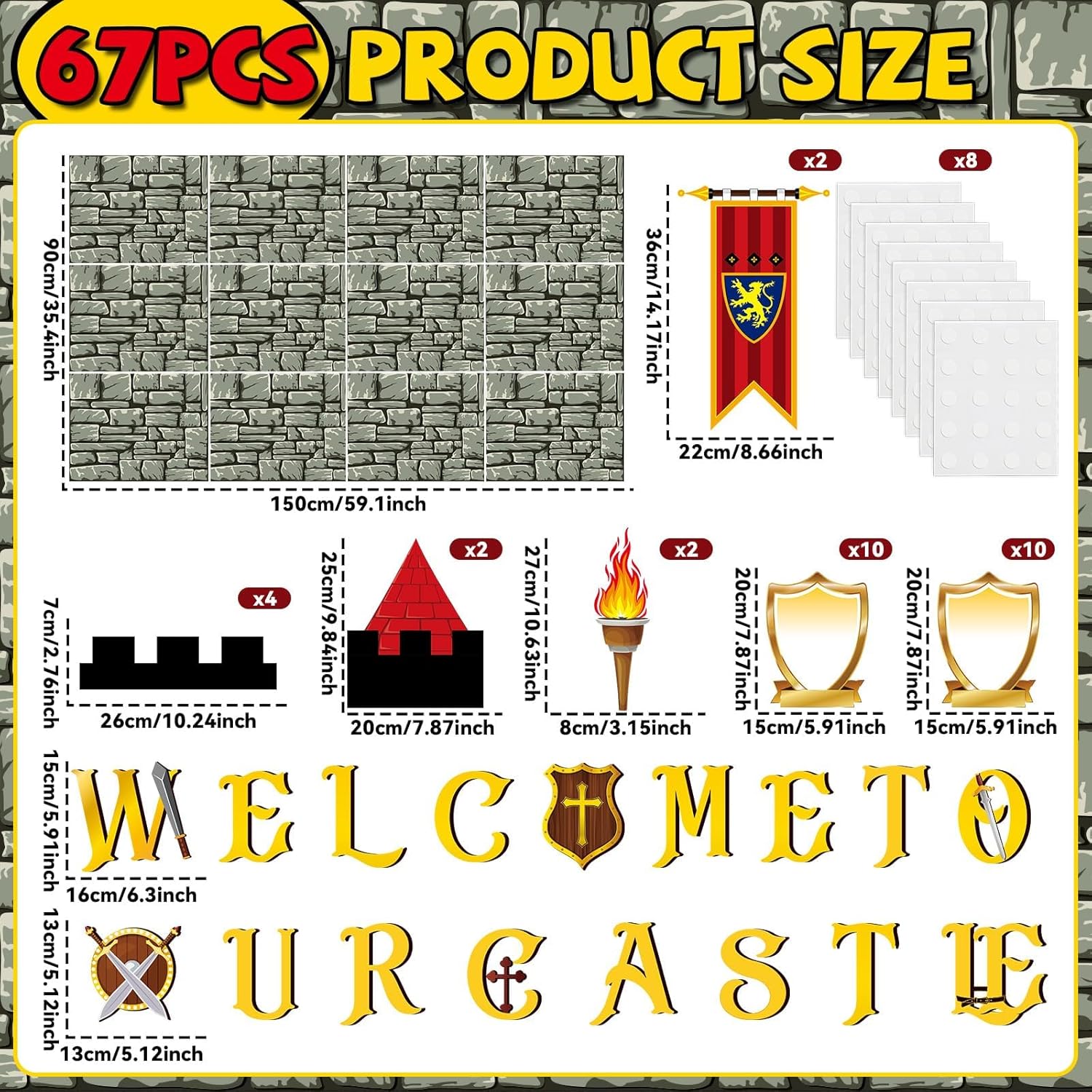 party greeting Medieval Bulletin Board Set Halloween Bulletin Board Medieval Shield Classroom Decorations Castle Theme Paper Cutouts for Renaissance Back to School Classroom Chalkboard Wall Door Decor