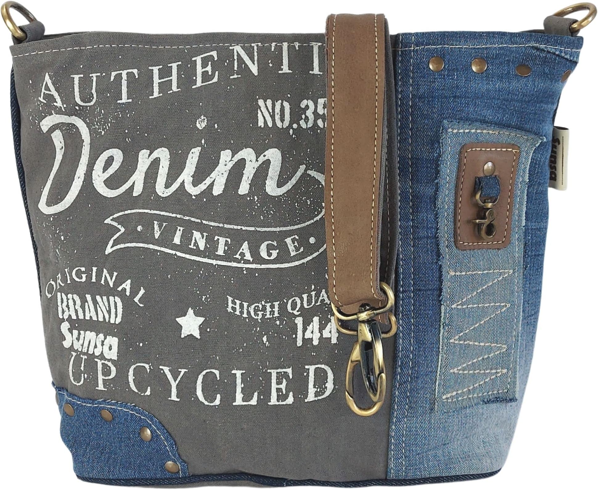 Sunsa Damen große Handtasche. XXL Tasche aus Canvas & Leder ...