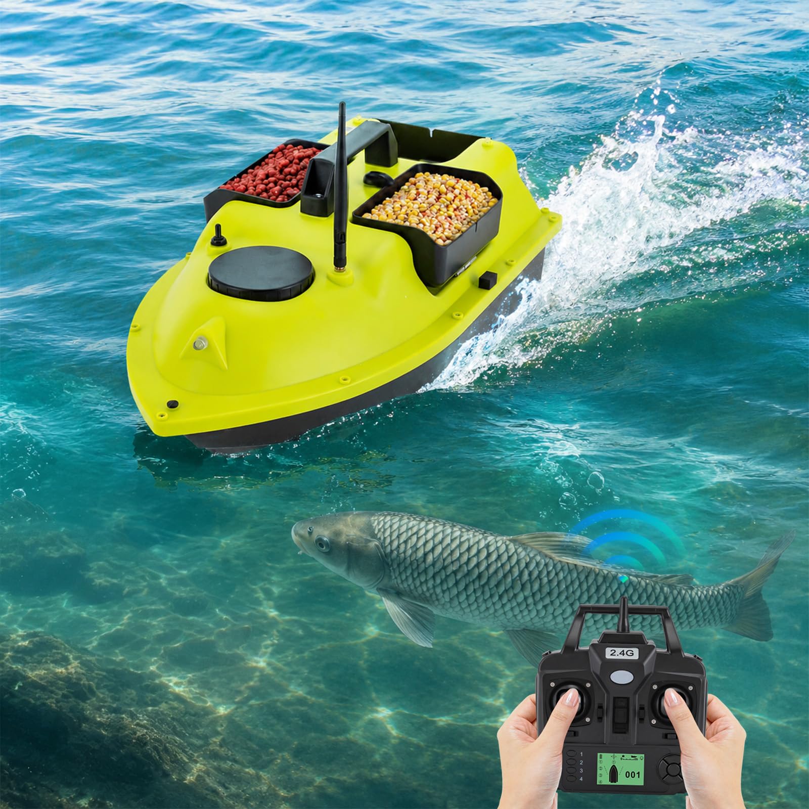 600M Futterboot Angelköder mit GPS 90min Akku für Auswerfen Flüsse