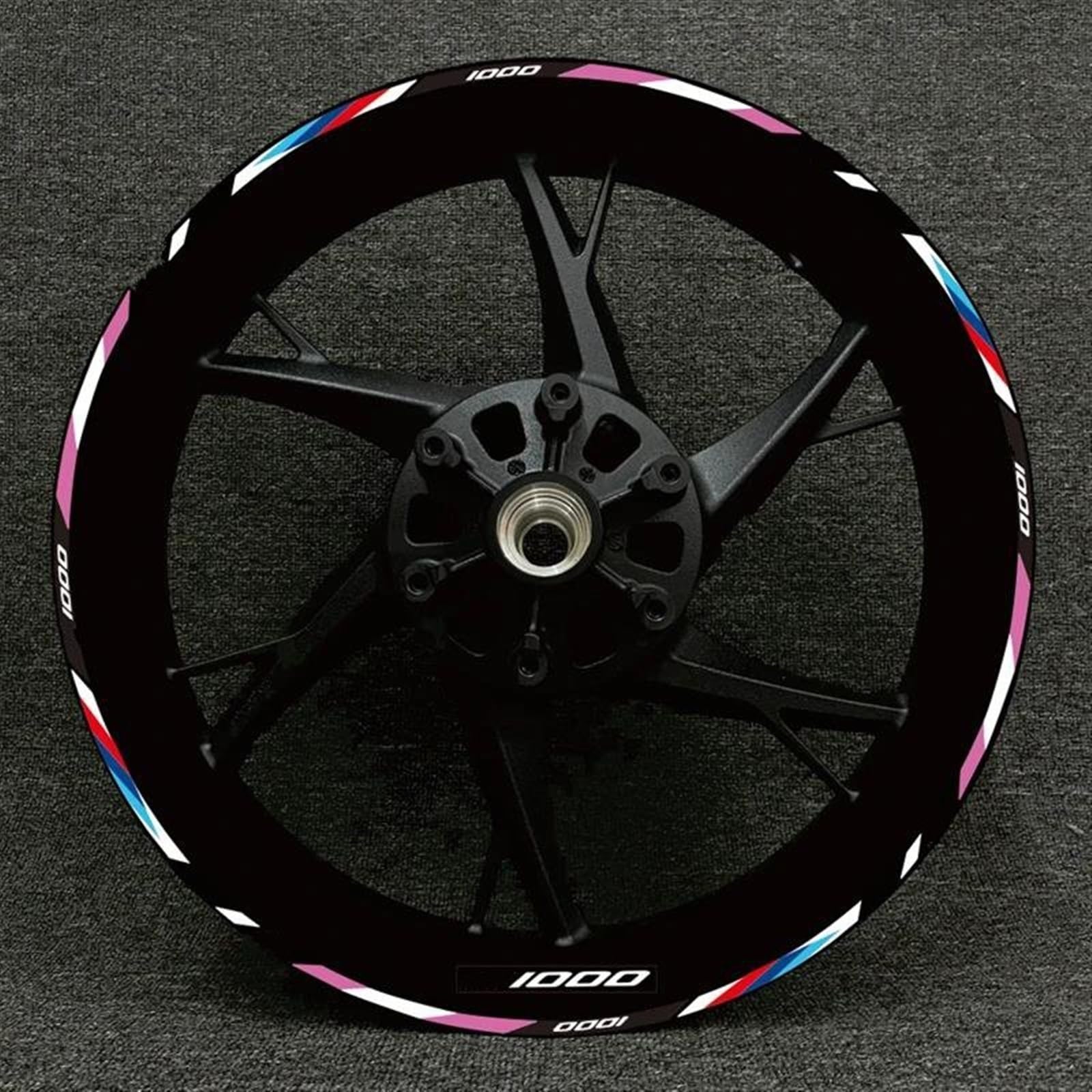 17 Inches Motorcycle Racing Equipment Tire Rim Adhesive Reflective Decal Sticker for BMW S1000XR S1000R 1000RR Motorbike(Color5)