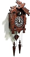 Vista 1 de Rylai Reloj de Cuco Vintage Grande de Madera para Pared Hecho a Mano 13x9.5 Pulgadas Marrón