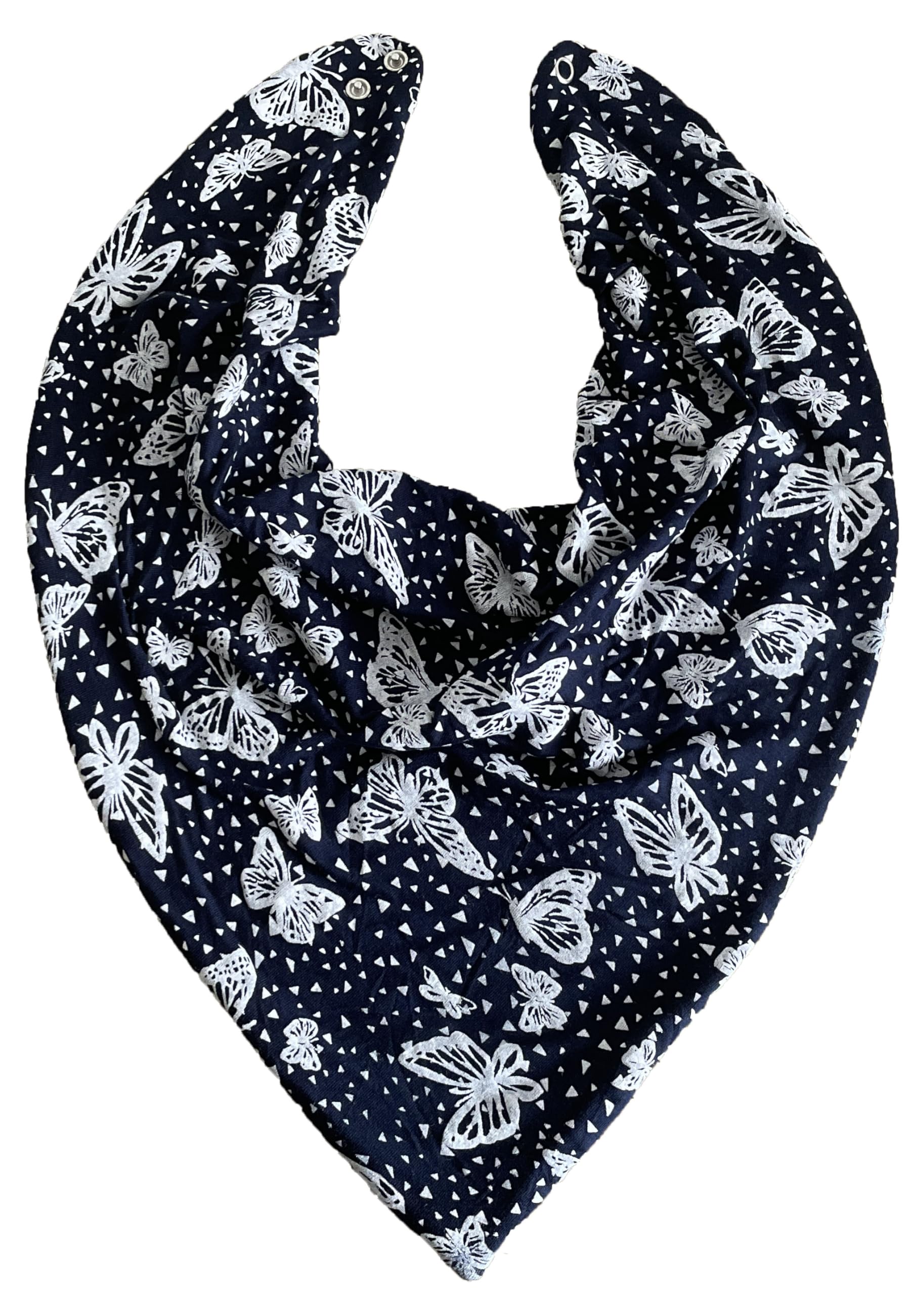 Oooly Dooly Bibs Multicolour Adult Dribble Bib Bandana Special Needs 2 Pack 1 X Navy/White Butterflies 1 X Red/White Spot