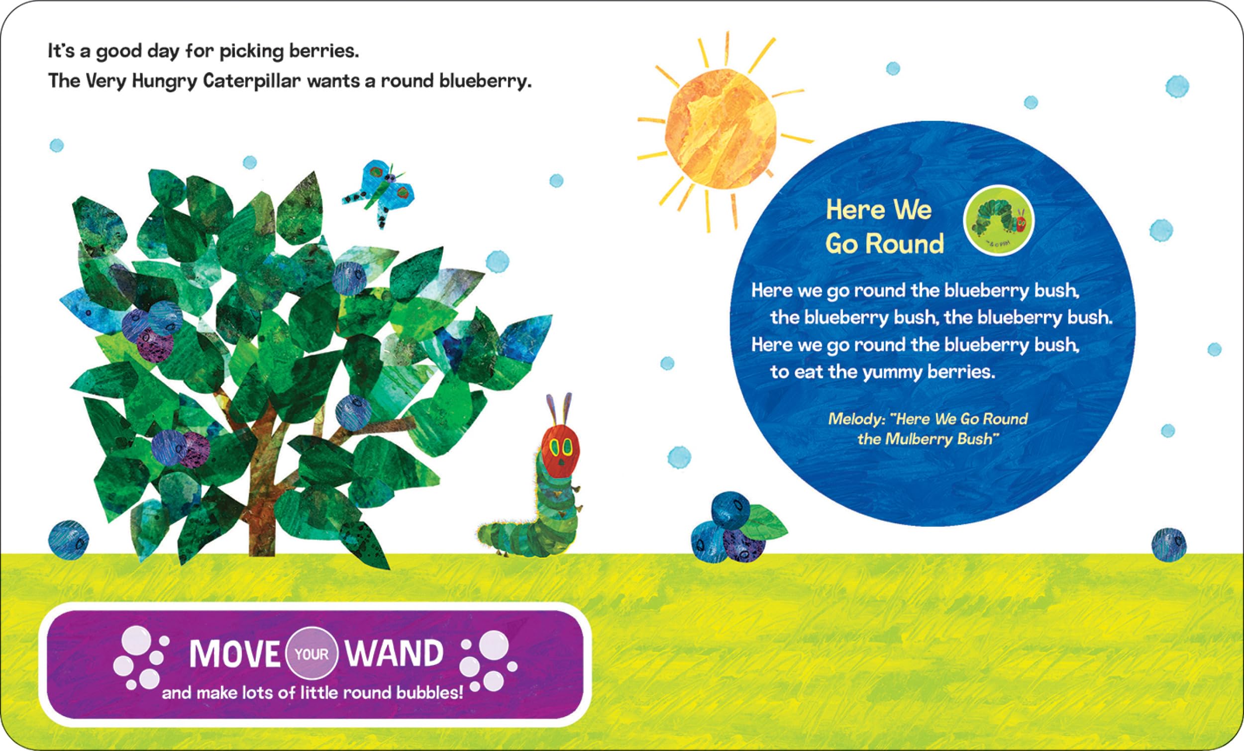 World of Eric Carle, The Very Sunny Day! Book and Musical Bubble Wand Sound Book Set - Toy Bubble Wand Plays 5 Songs - PI Kids - Image 5
