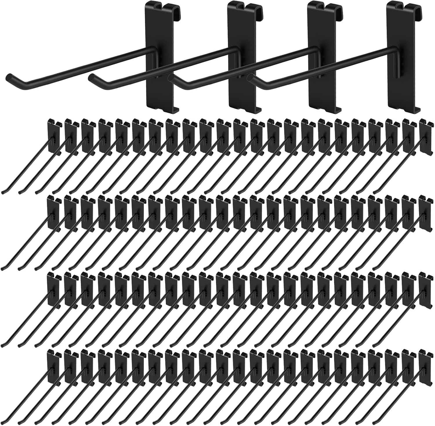 Polmart 8" Heavy Duty Black Gridwall Panel Hooks, Pack of 96 (8-inch)