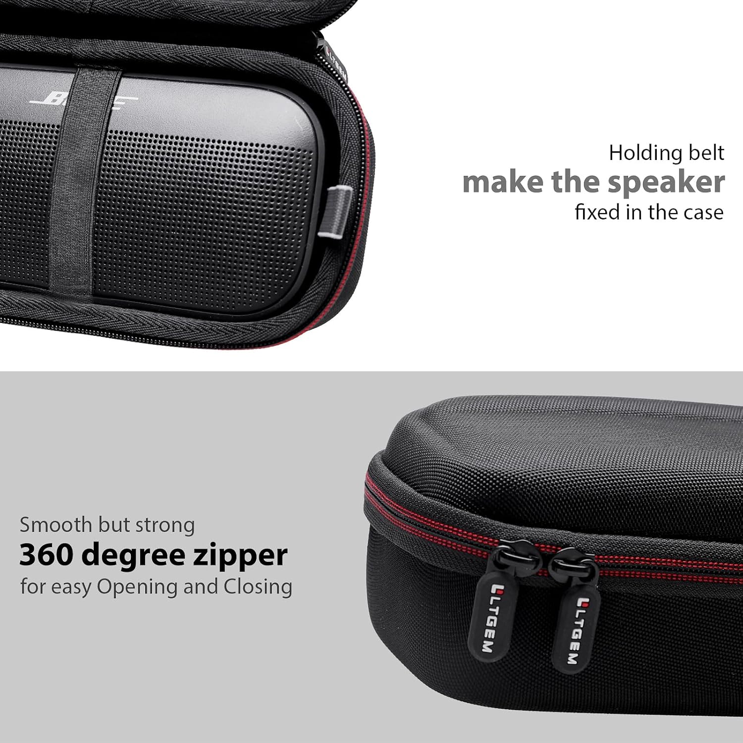 LTGEM Case for Bose Soundlink Flex Speaker/Flex Speaker 2nd Gen - Hard Storage Travel Protective Carrying Bag, Black - Image 6