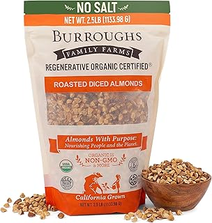 Burroughs Family Farms 2.5lb USDA Organic Roasted and Diced Almonds – Fi...