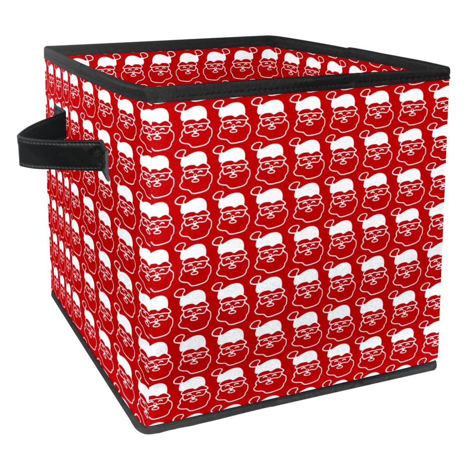 Boîte de rangement pliable Santa Avatar cube en tissu rigide avec poignées de transport