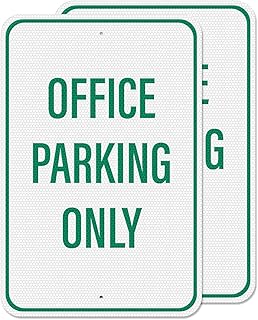 2 Pack Office Parking Sign 18 × 12 Inches High Reflective Waterproof Aluminum Metal