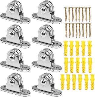 Small Pulley Block Silent Wall Ceiling Mount Pulley with Bearing Fixed Pulleys Wheel Loading 176 lb for Cord, Material Handling and Moving (8 PCS)