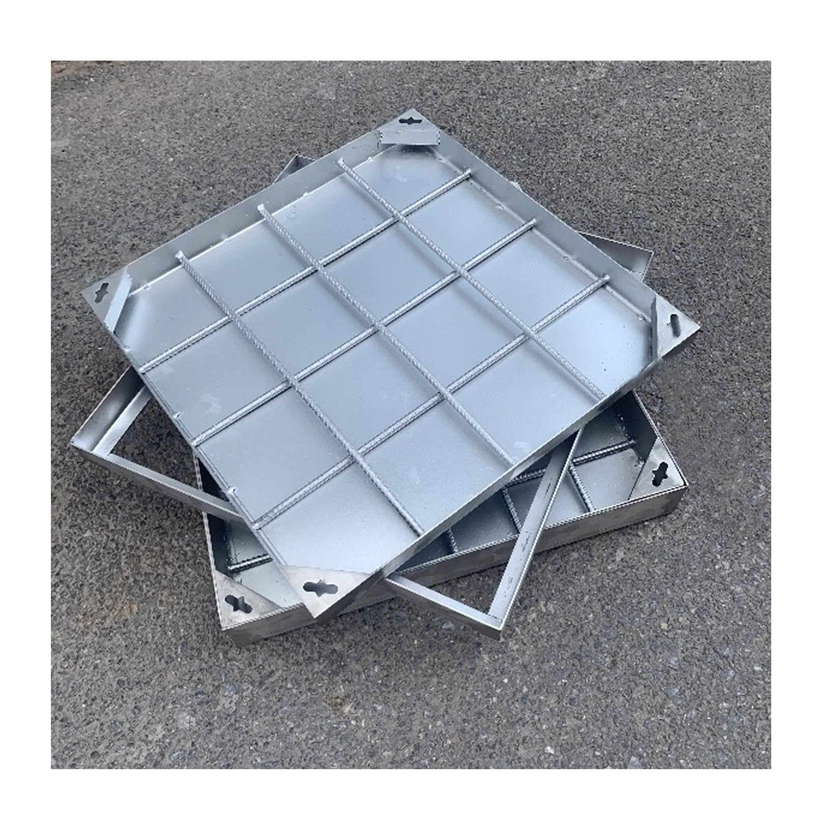 GJMSSMY Heavy Duty Square Inspection CoverRecessed Manhole Covers & Sewer Basin Covers for Driveway Pavement & SidewalkDurable WeatherResistant Secure Fit