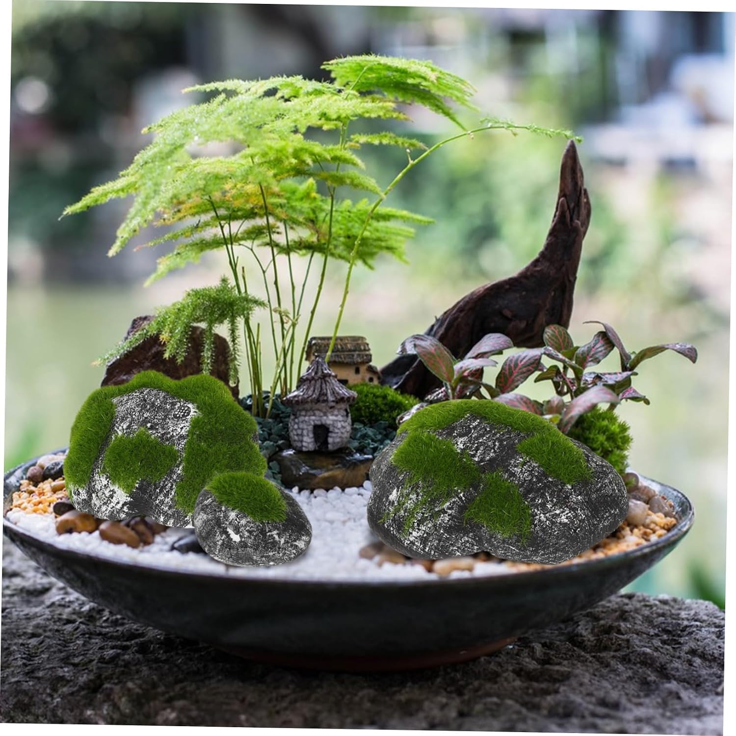 MAGICLULU 1set Artificial Moss Stones for Terrariums and Realistic Turf Decoration for Indoor and Outdoor Landscaping Bonsai and Crafting Projects and Lifelike Design