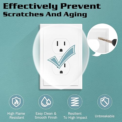 Miniatura 3 de Placa de pared decorativa de borde moderno de 1 banda, placa frontal eléctrica dúplex individual para interruptores de luz, interruptor inteligente,