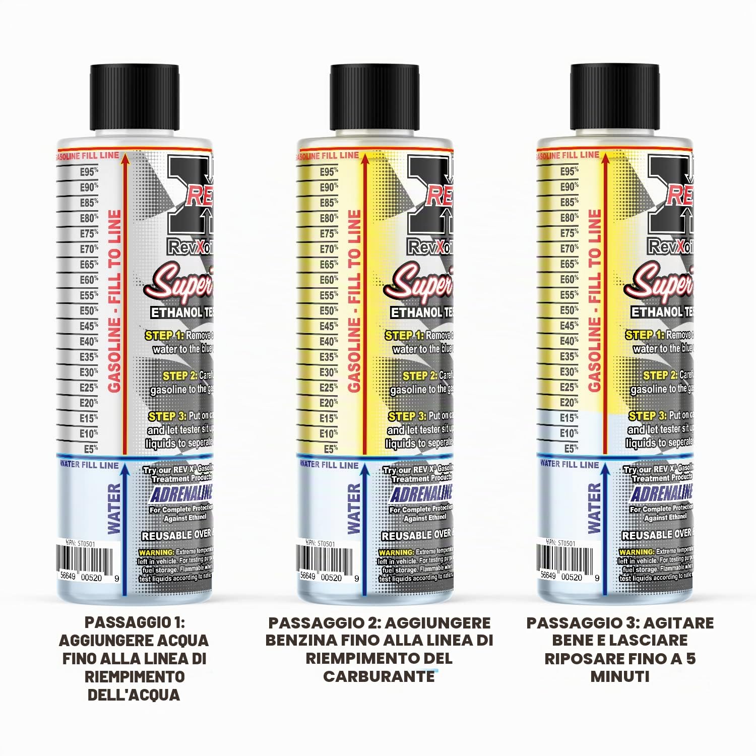 Rev X E85 Super Tester - Kit di Test Riutilizzabile per Benzina, etanolo
