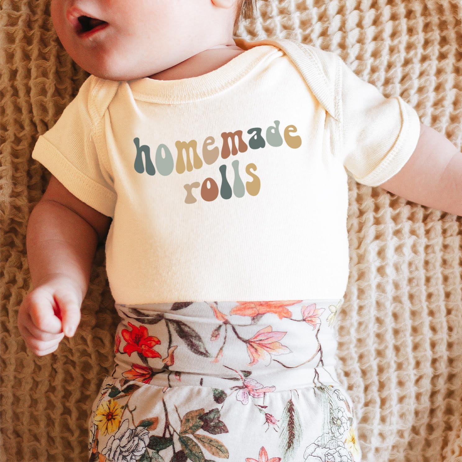 Groovy Homemade Rolls Shirt or Bodysuit for Babies and Toddlers Thanksgiving Tee for Kids
