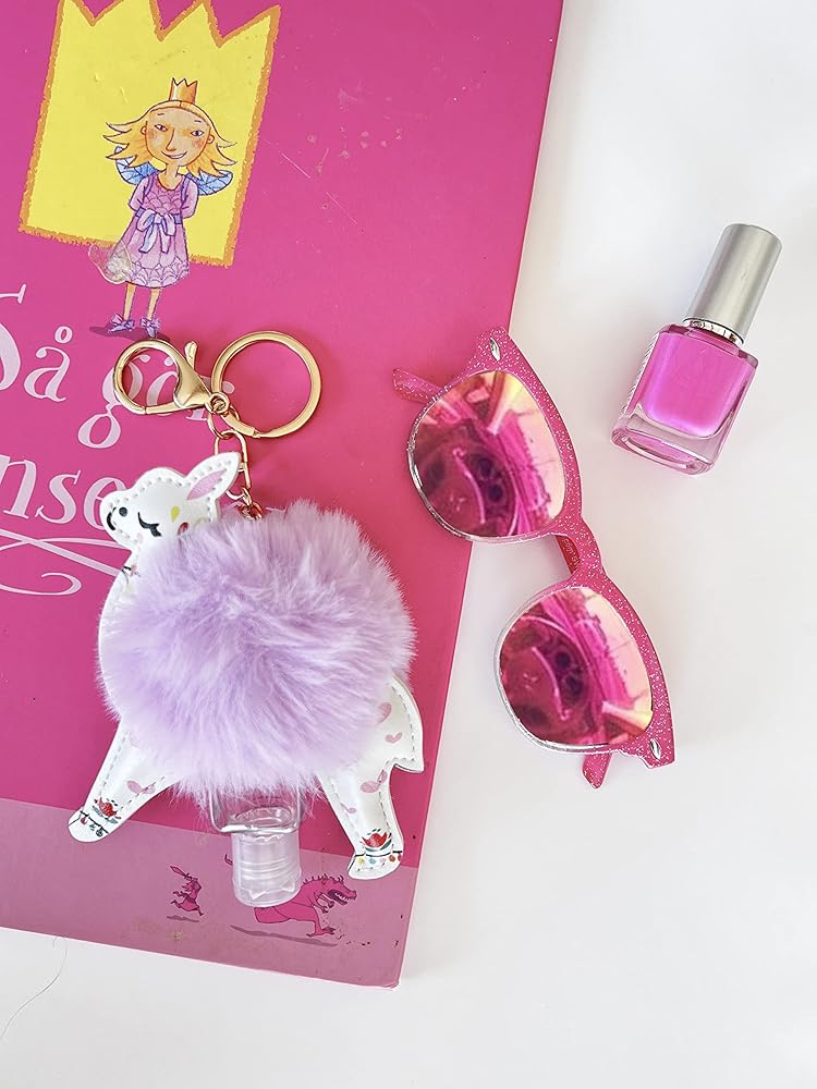 Amazon.com: SWEDEY Fluffy Animal Pompom Kids Hand Sanitizer Travel