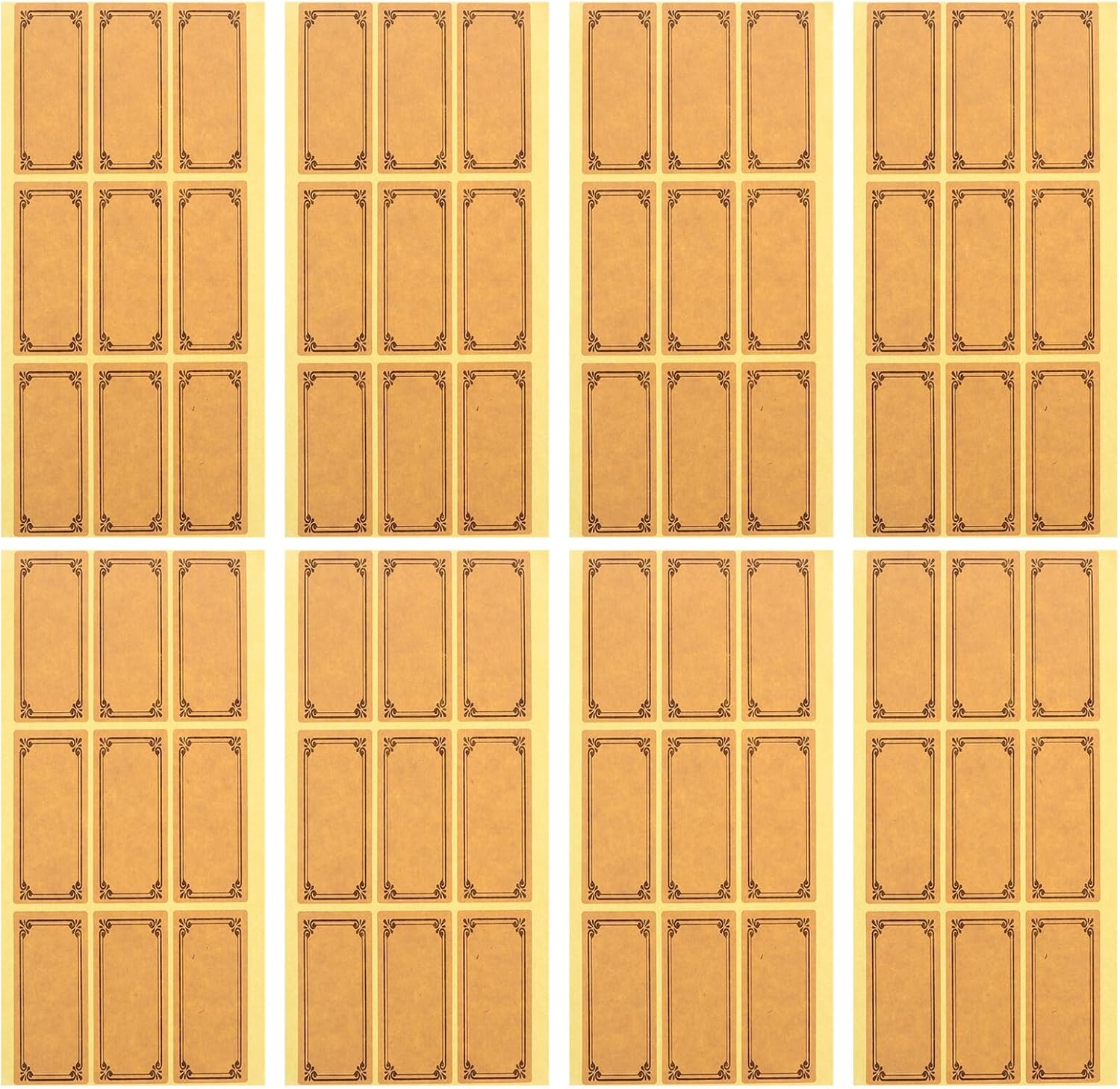 Writable Wine Label Sticker Kit 300pcs Kraft Paper Wine Bottle Labels 7x3cm Brown Paper Adhesive Stickers for Home Winemaking and Party Decorating