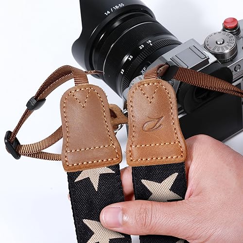 Miniatura 69 de Padwa Lifestyle Correa de cámara a rayas, de 1.5 pulgadas, suave tejido de cuerda de algodón, correa de hombro para fotógrafos y todas las cámaras