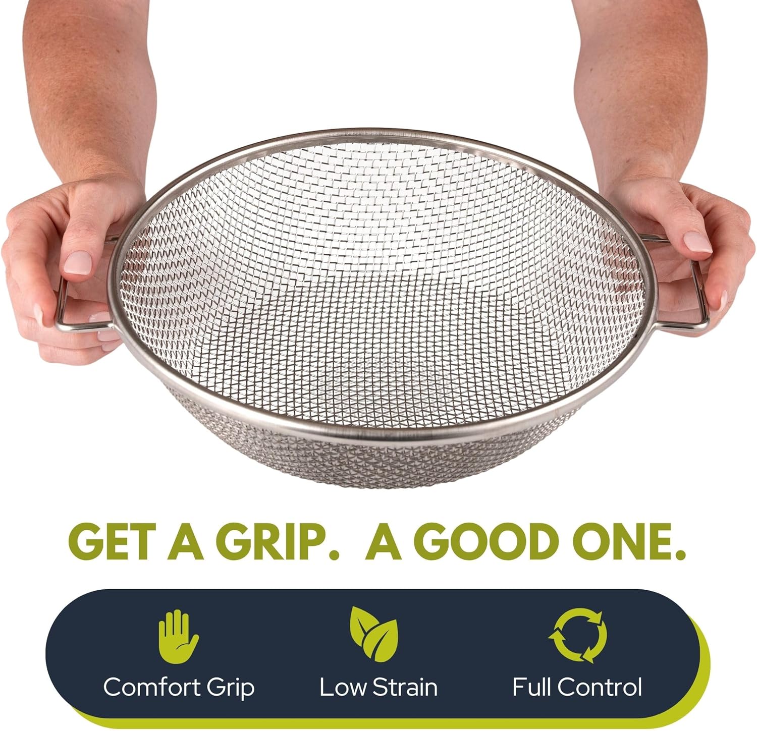 Round Soil Sifter for 5-Gallon Bucket (1/8-inch Mesh), Stainless Steel Garden Sieve with Handles