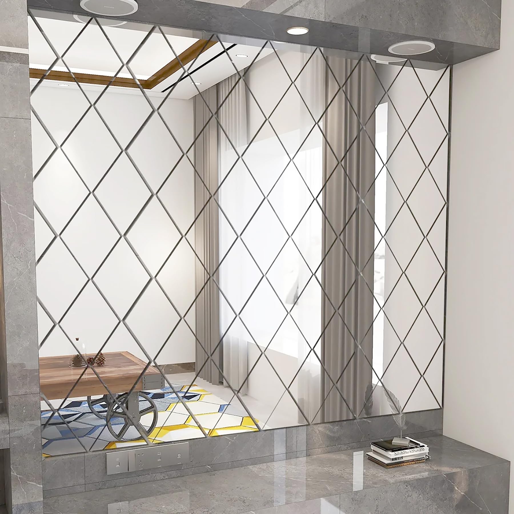 Amazon.co.jp: 3Dミラーステッカーミラーウォールデカールアクリル