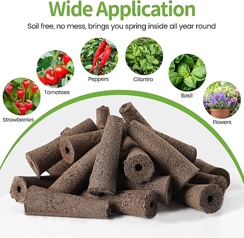 Miniatura 7 de Kit de cápsulas de semillas para AeroGarden, 30 esponjas de cultivo con nutrientes A & B, 1 pinzas, 10 etiquetas, cápsulas de arranque de semillas