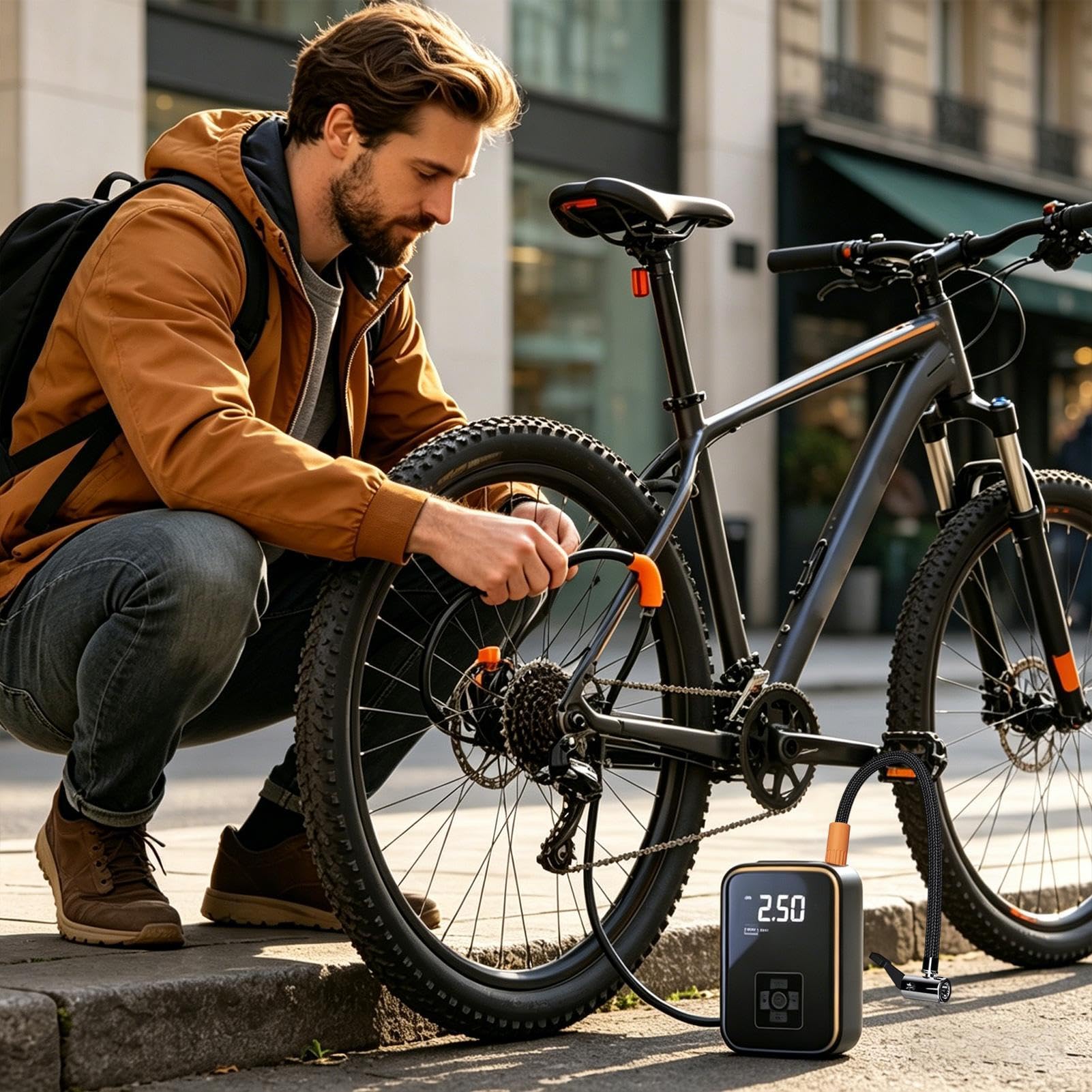 Pompka Samochodowa Mini Bezprzewodowa Z Auto-Wyłączaniem I Wyświetlaczem | Pompka Do Opon Samochodowych Do Samochodu, Roweru, Motocykla, Piłek, , Materacy I Wycieczki