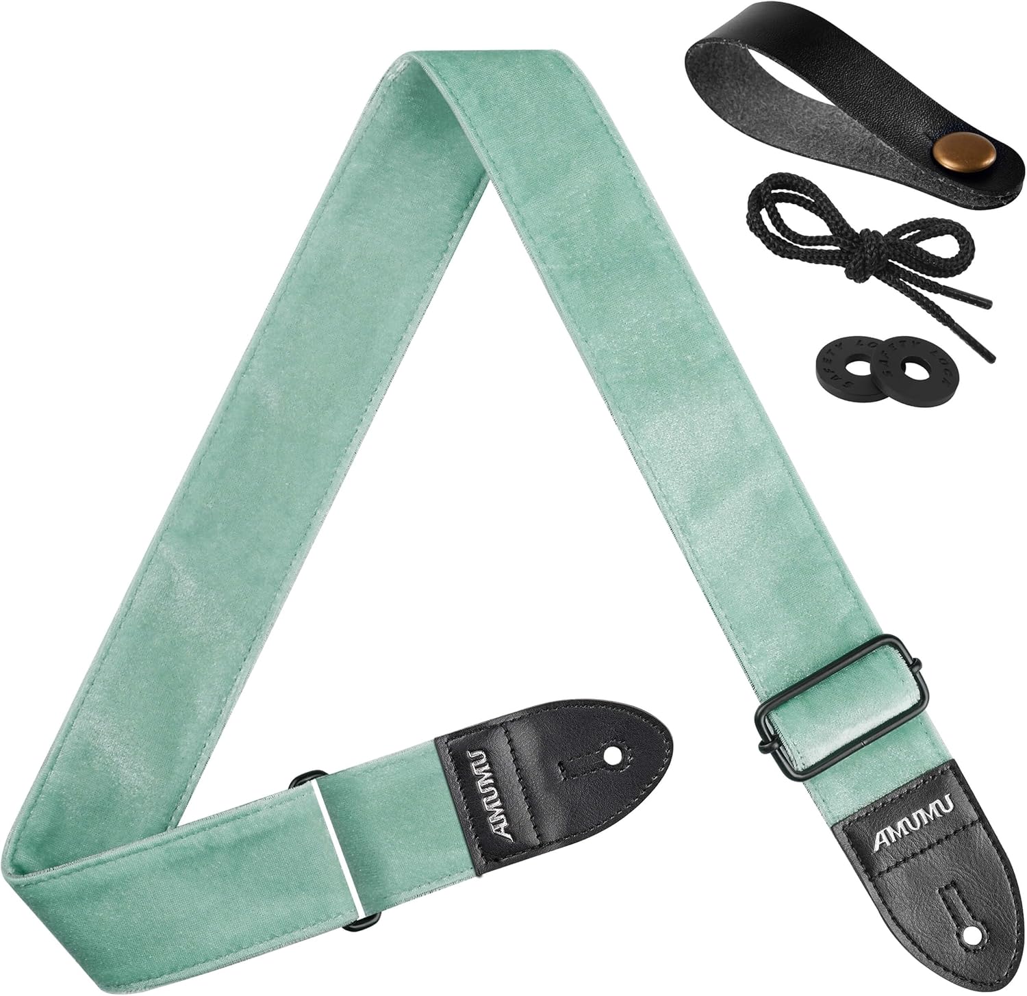 Amumu Sangle De Guitare En Nylon Avec Boucle à Clip Pour Guitare Acoustique, Guitare électrique Et Basse, Noir, 5