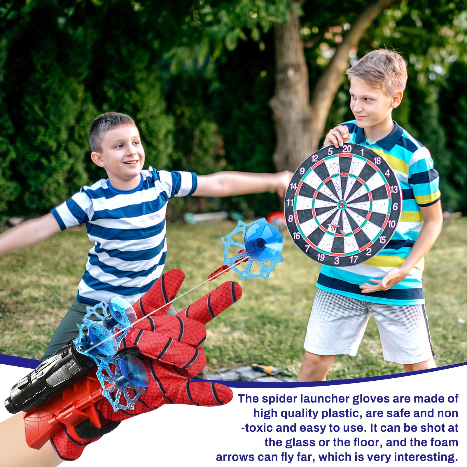JIASHA Set di 2 Launcher Glove, Spiderm Guanti per Bambino Guanti Launcher per Giochi Guanti lanciatori Spiderm Glove Spiderm Web Launcher Toy Cosplay Giocattoli da Polso Set (C)