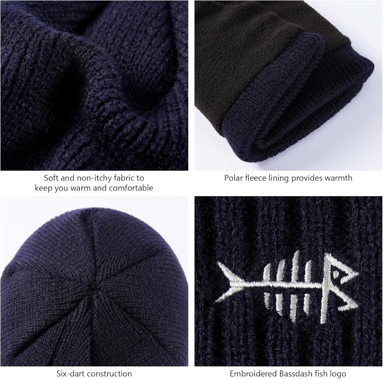 BASSDASH Winter Beanie Hats with Fleece Lining Thick Warm for Men Women Stretchy Fit Unisex Cuffed Knit Hat - Image 5