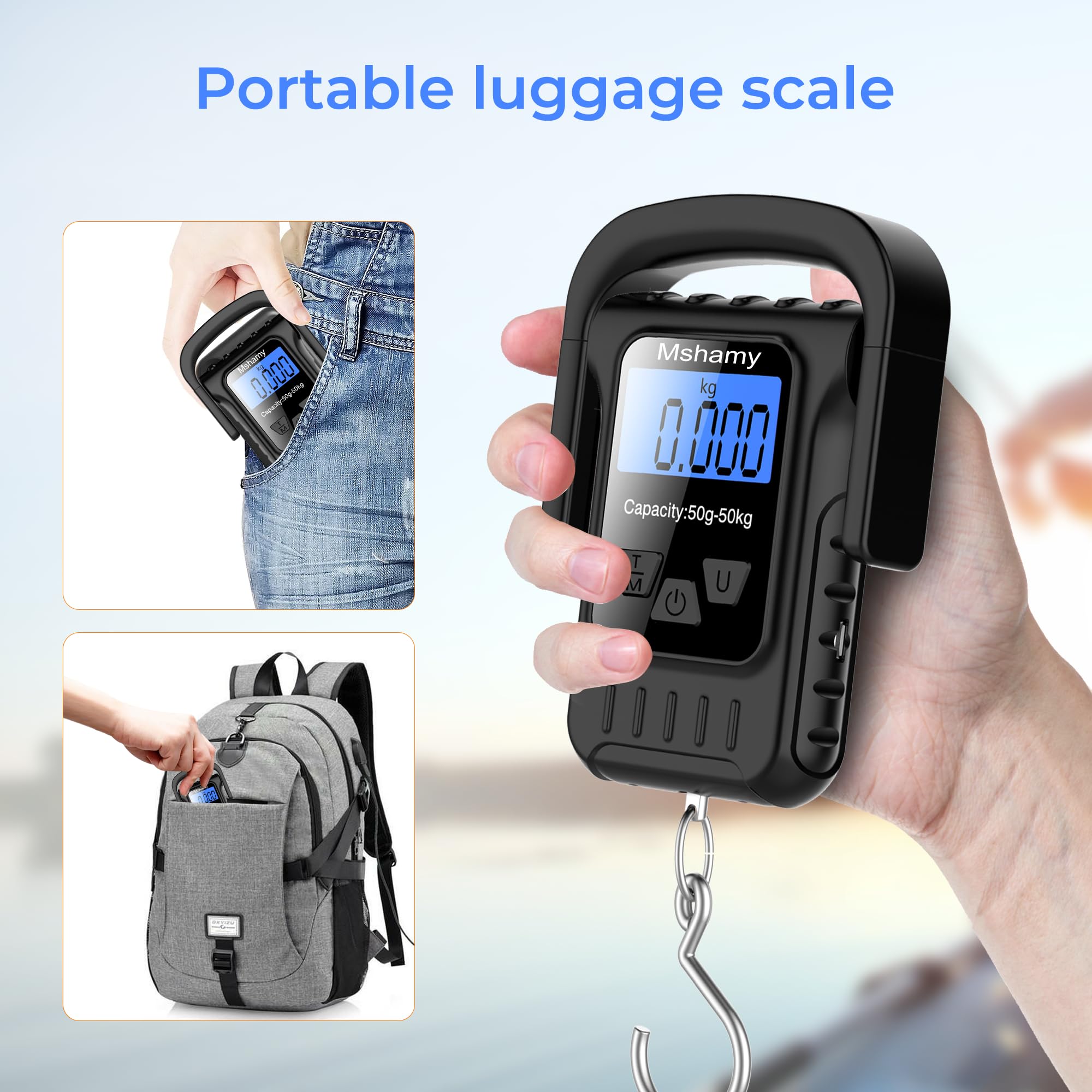 Bilancia Digitale Per Valigie - Portatile Fino A 50 Kg, Display LCD, Funzione Tara (110 Lb) - Foto 6